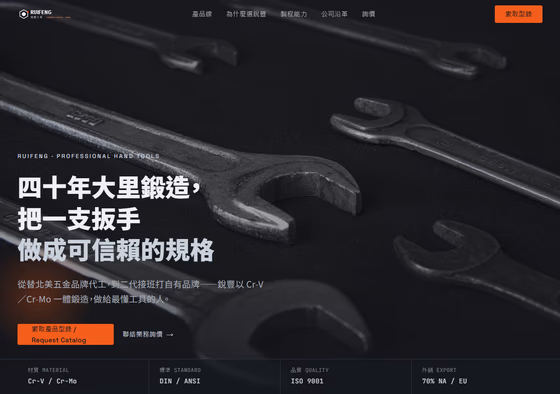 製造業網站設計範例 — ORON 設計範例